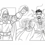 coloriage Dr Doom à imprimer pour enfant de 9 ans