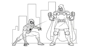 coloriage Dr Doom et decoupage a imprimer gratuit