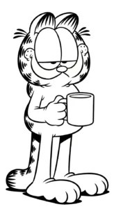 coloriage Garfield updated a imprimer pour enfant de 4 ans