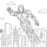 coloriage Iron Man updated pour enfants à télécharger