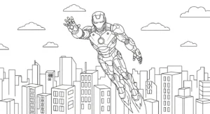 coloriage Iron Man updated pour enfants à télécharger