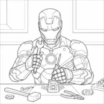coloriage Iron Man updated à imprimer pour enfant de 12 ans