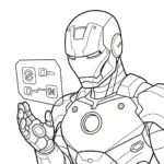 coloriage Iron Man updated à imprimer pour enfant de 8 ans