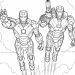 coloriage Iron Man updated à imprimer pdf gratuit