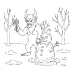coloriage Krampus updated pour enfant gratuit