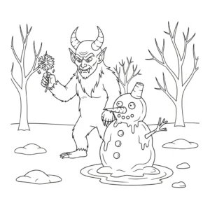 coloriage Krampus updated pour enfant gratuit