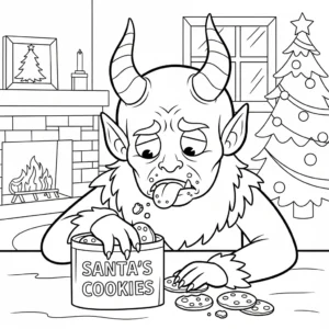 coloriage Krampus updated à imprimer kawaii