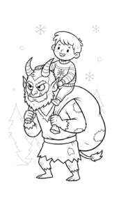 coloriage Krampus updated à imprimer pour enfant de 3 ans