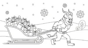 coloriage Krampus updated pour enfant à imprimer