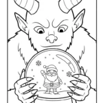 coloriage Krampus updated à imprimer pour enfant de 4 ans