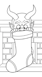 coloriage Krampus updated à imprimer pour enfant de 8 ans