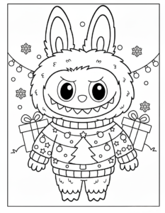 coloriage Labubu Noel gratuit pour enfants