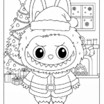 coloriage Labubu Noel à imprimer pdf gratuit