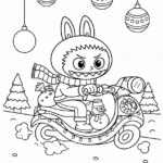coloriage Labubu Noel pour bebe a imprimer