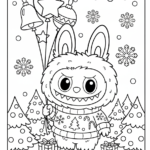 coloriage Labubu Noel pour enfant