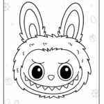 coloriage Labubu Noel à imprimer pour enfant de 8 ans