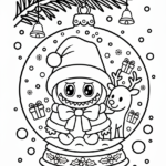 coloriage Labubu Noel à imprimer pour enfants