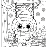 coloriage Labubu Noel gratuit a imprimer