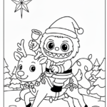 coloriage Labubu Noel pour enfant