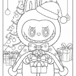 coloriage Labubu Noel gratuit à imprimer