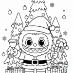 coloriage Labubu Noel gratuit à imprimer