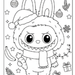 coloriage Labubu Noel et dessin a imprimer