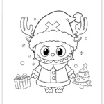 coloriage Labubu Noel a imprimer
