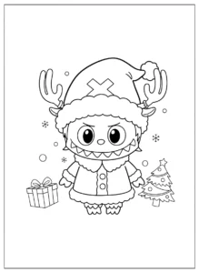 coloriage Labubu Noel a imprimer