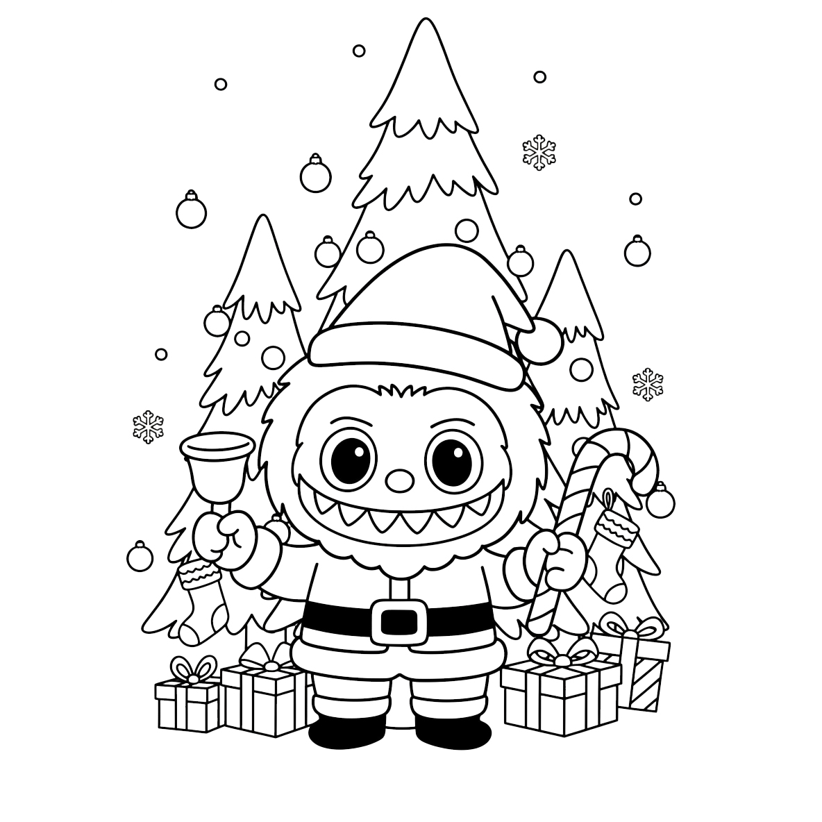 Tranh tô màu Labubu Noël