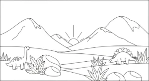 coloriage Préhistoire de pour enfants