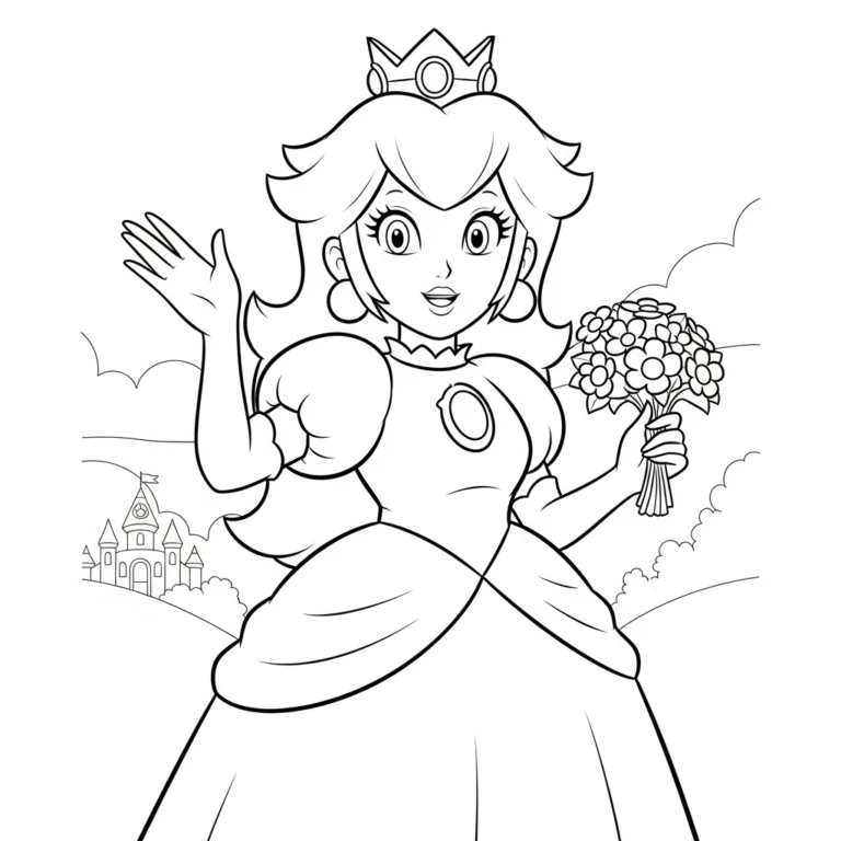 Tranh tô màu Princesse Peach