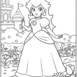 coloriage Princesse Peach updated pour enfant de 10 ans