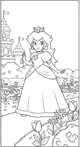 coloriage Princesse Peach updated pour enfant de 10 ans