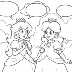 coloriage Princesse Peach updated à imprimer pdf gratuit