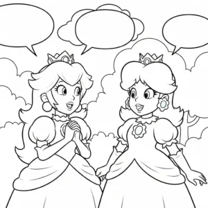 coloriage Princesse Peach updated à imprimer pdf gratuit