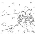 coloriage Princesse Peach updated à imprimer pour enfant de 12 ans