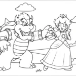 coloriage Princesse Peach updated pour enfant de 5 ans