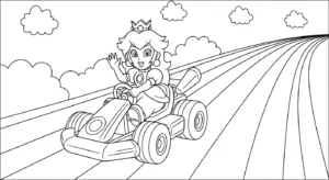 coloriage Princesse Peach updated pour enfant de 2 ans