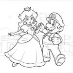 coloriage Princesse Peach updated à imprimer pour enfant de 9 ans