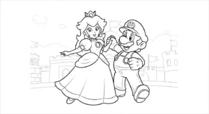 coloriage Princesse Peach updated à imprimer pour enfant de 9 ans