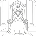 coloriage Princesse Peach updated pour enfant de 7 ans