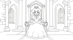 coloriage Princesse Peach updated pour enfant de 7 ans