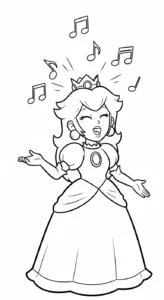 coloriage Princesse Peach updated en ligne pour enfant
