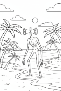 coloriage Siren Head pour enfant de 10 ans