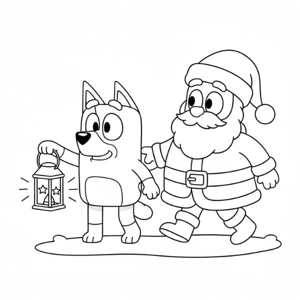Tranh tô màu Bluey Noël