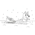 coloriage Bluey Noel pour enfant de 3 ans