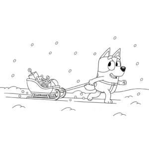 coloriage Bluey Noel pour enfant de 3 ans