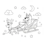 coloriage Bluey Noel pour enfants à télécharger