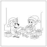 coloriage Bluey Noel pour enfant gratuit