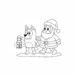 coloriage Bluey Noel pour enfant a imprimer gratuit